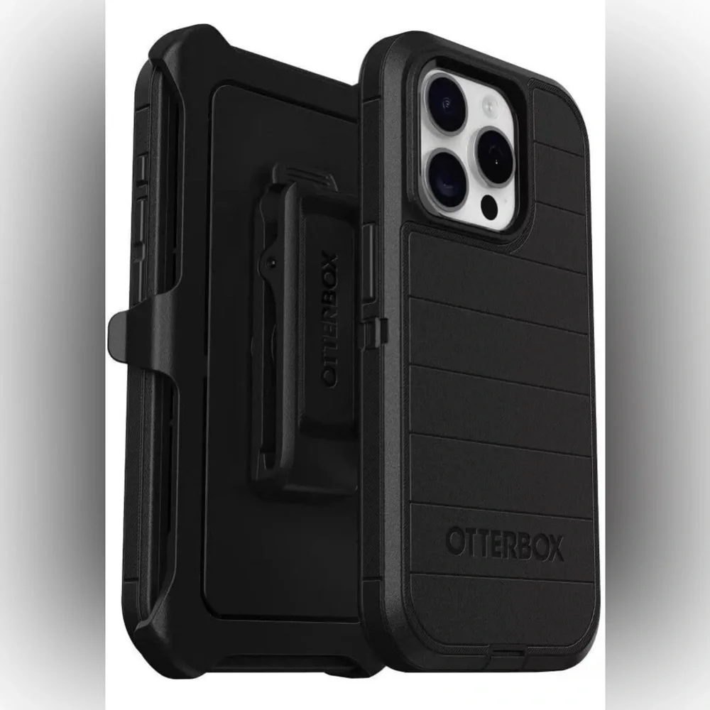 OtterBox Defender Pro Series Black Phone Case with Holster iPhone 15 Pro New